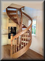 Red Oak 5' 6" 3QT series with profiled railsand turned balusters & newel posts